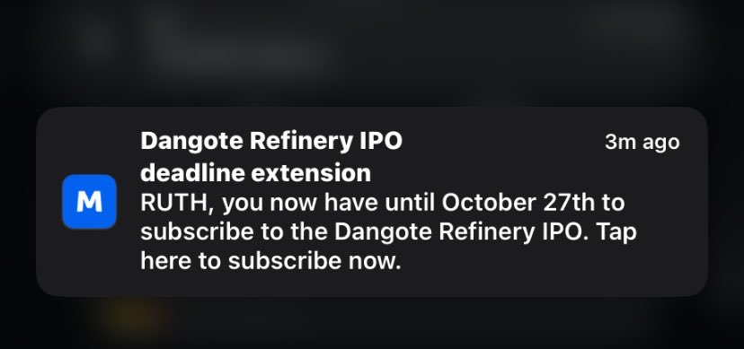 _chiceeeyyy's tweet photo. For Dangote so loved poor people that he decided to extend the deadline for subscribing to his Refinery IPO shares because he wants to make all of us rich 
Awwn what a sweet benevolent billionaire 🥹🥹 https://t.co/CnWlYjEtFw