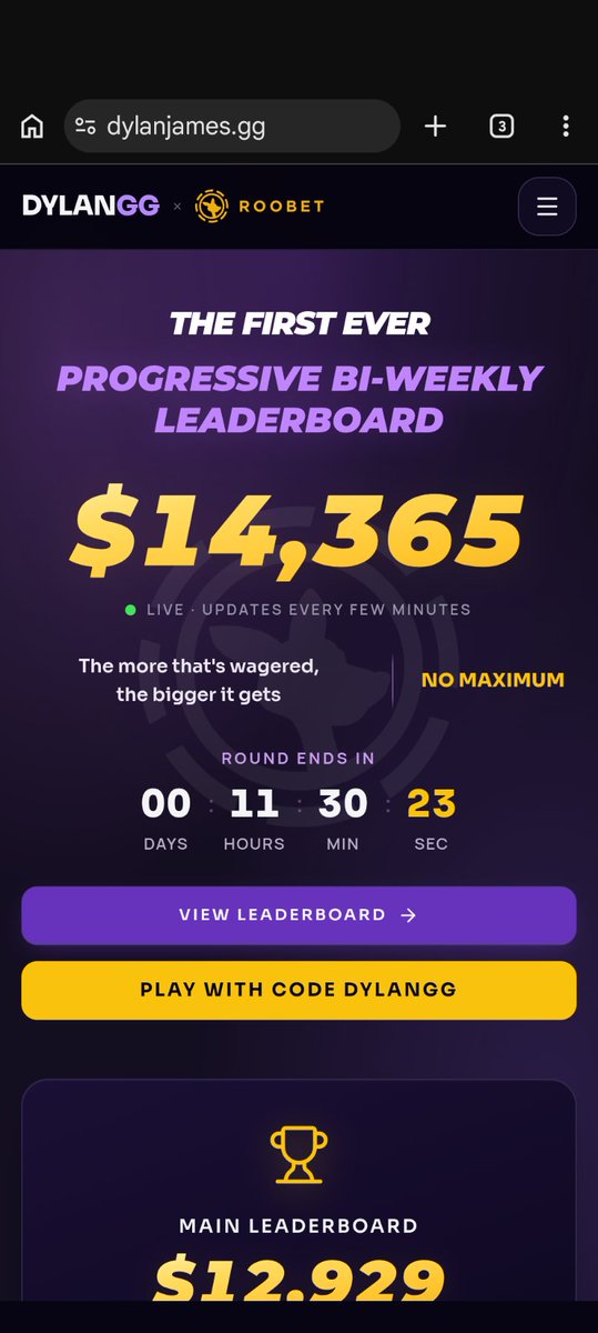 DylanGG's tweet photo. First ever cycle of a progressive leaderboard, ends in 11 hours and with $1m wagered total it went up by $4.4k that means at $10m it would have been $53-55k. 

Who's leaderboard would have increased that much? None. Mines the only one, lock in for its restart tomorrow. https://t.co/nh84mBJn2y