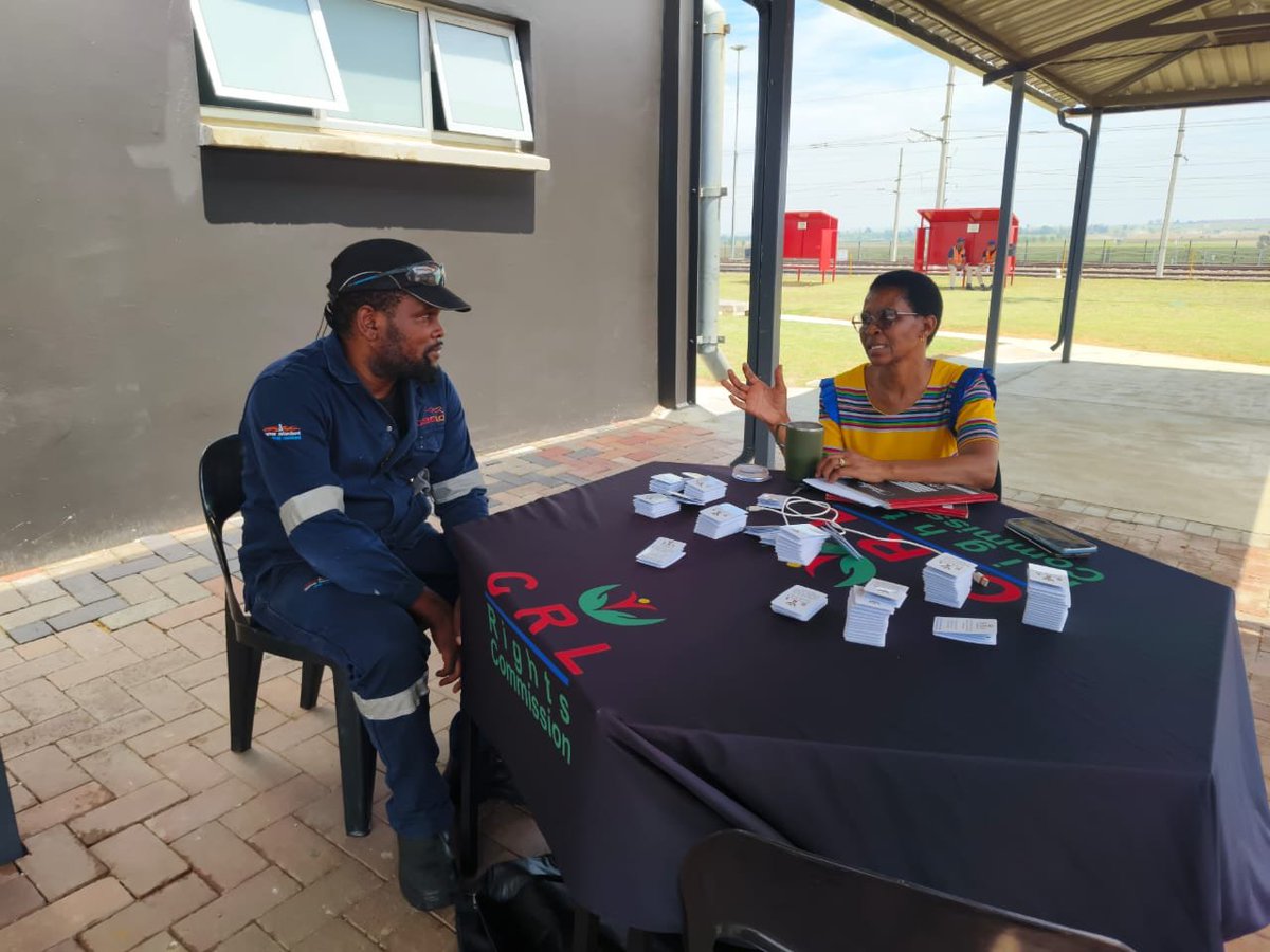 CRL_Commission's tweet photo. [HAPPENING NOW]

The CRL Rights Commission, the Gauteng Provincial Office of the South African Human Rights Commission, and the IEC are co-hosting a Human Rights and Constitutional Awareness Exhibition at Gibela Rail Transport Consortium (Dunnotar, Nigel). https://t.co/4q4L35JW8x