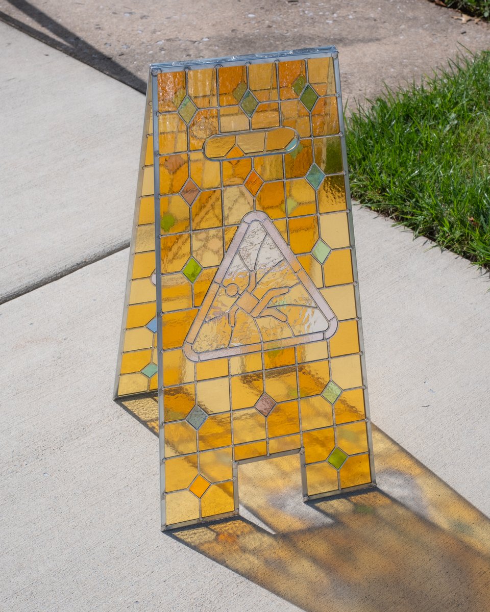 haydclay's tweet photo. Stained Glass Wet Floor Sign https://t.co/SdolKNUqBp