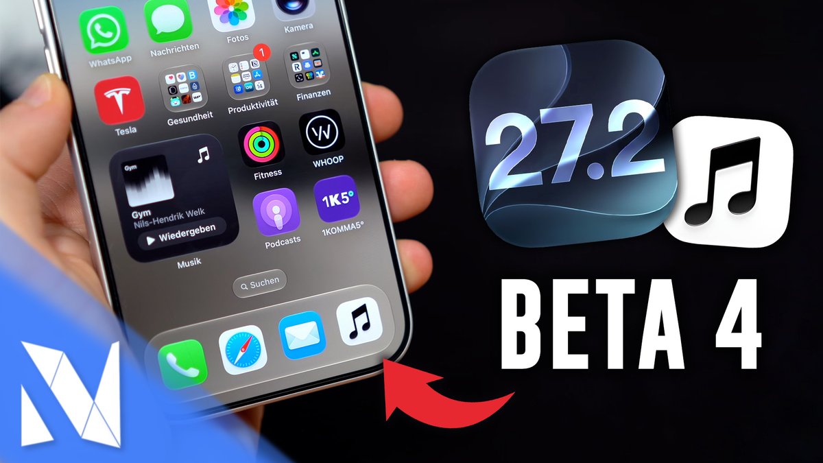 NilsHendrikWelk's tweet photo. Apple hat iOS 27.2 Beta 4 für Entwickler veröffentlicht und in dieser Version einige Änderungen vorgenommen 📱😳 Darunter in der Apple Music-App 🎶 und in Apple Health ❤️ Was sonst alles neu ist, erfahrt ihr in meinem neuen Video! 🚀 #iOS272Beta4
--> https://t.co/dHycW6eUWW https://t.co/RRkpQJopOR