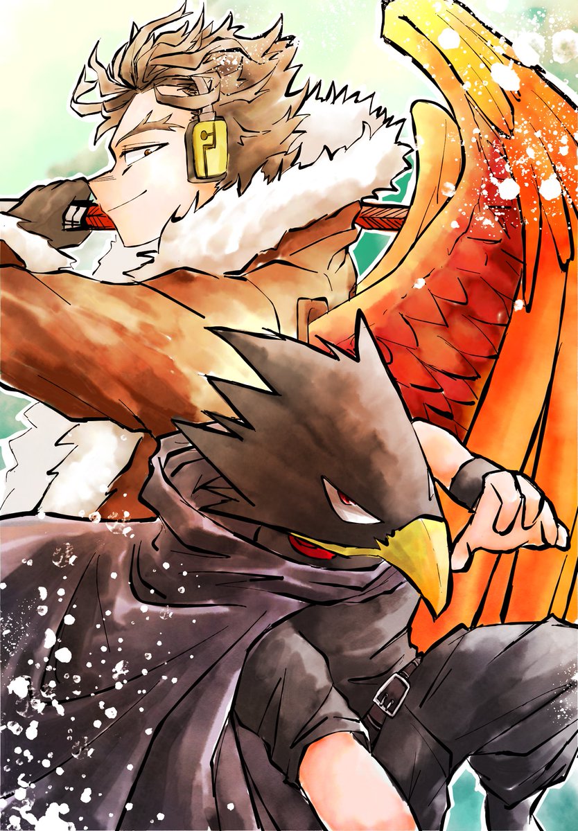 PIEN0424's tweet photo. ホークスと常闇くん✨
鳥師弟大好きです‼️
#MHA https://t.co/phIxfFb88B