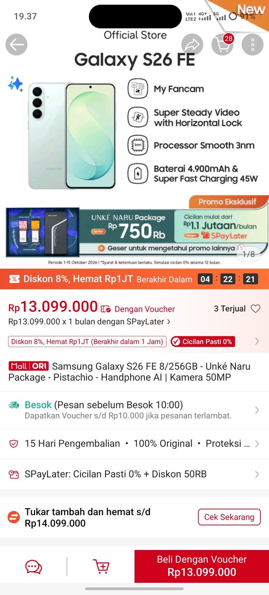 Pranandochan's tweet photo. @ShopeeID Done

Suka banget dan pengen punya The FEnomenal Creator Phone #GalaxyS26FE 🥳 #ItsFEnomenal #S26FEnomenalxShopee 🎁 https://t.co/TfFmcyO2pr