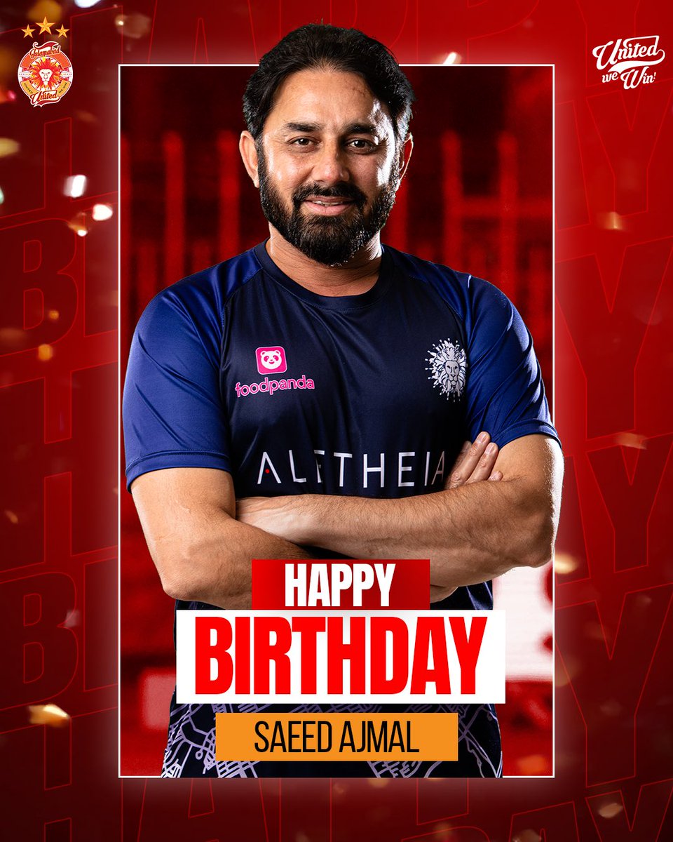 IsbUnited's tweet photo. Wishing the spin wizard, Saeed Ajmal, a very Happy Birthday! ❤️

#UnitedWeWin | #RangJeetKaLaalHai https://t.co/aqtbiG6oSe