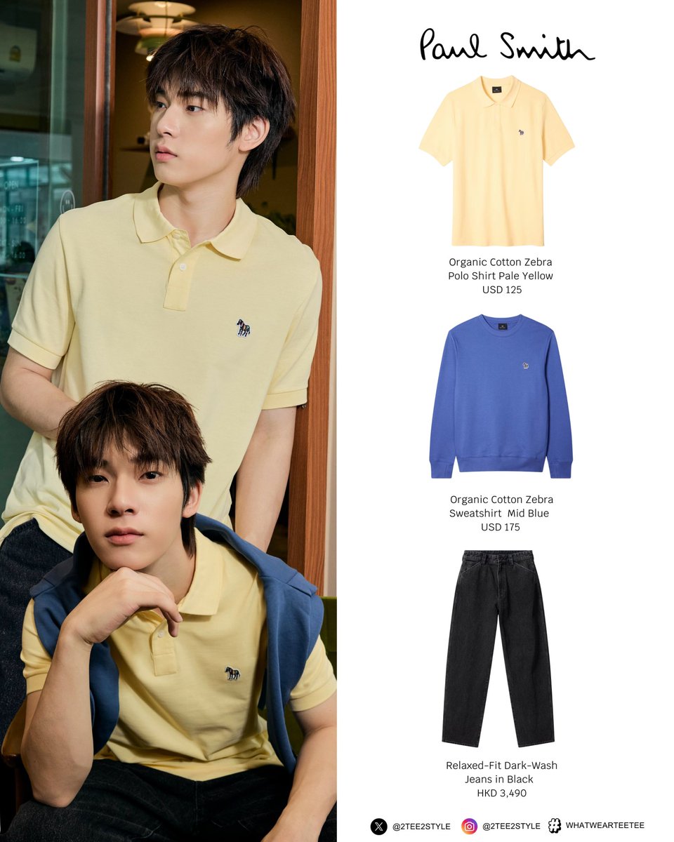 2TEE2STYLE's tweet photo. ‧₊˚ 2TEE2STYLE | #whatwearTeeTee 🐶👕
LOOK FOR #PaulSmith — IG #twnpich

✦ Organic Cotton Zebra Polo Shirt Pale Yellow
✦ Organic Cotton Zebra Sweatshirt in Mid Blue
✦ Relaxed-Fit Dark-Wash Jeans in Black https://t.co/9Ybx5Ekiyv