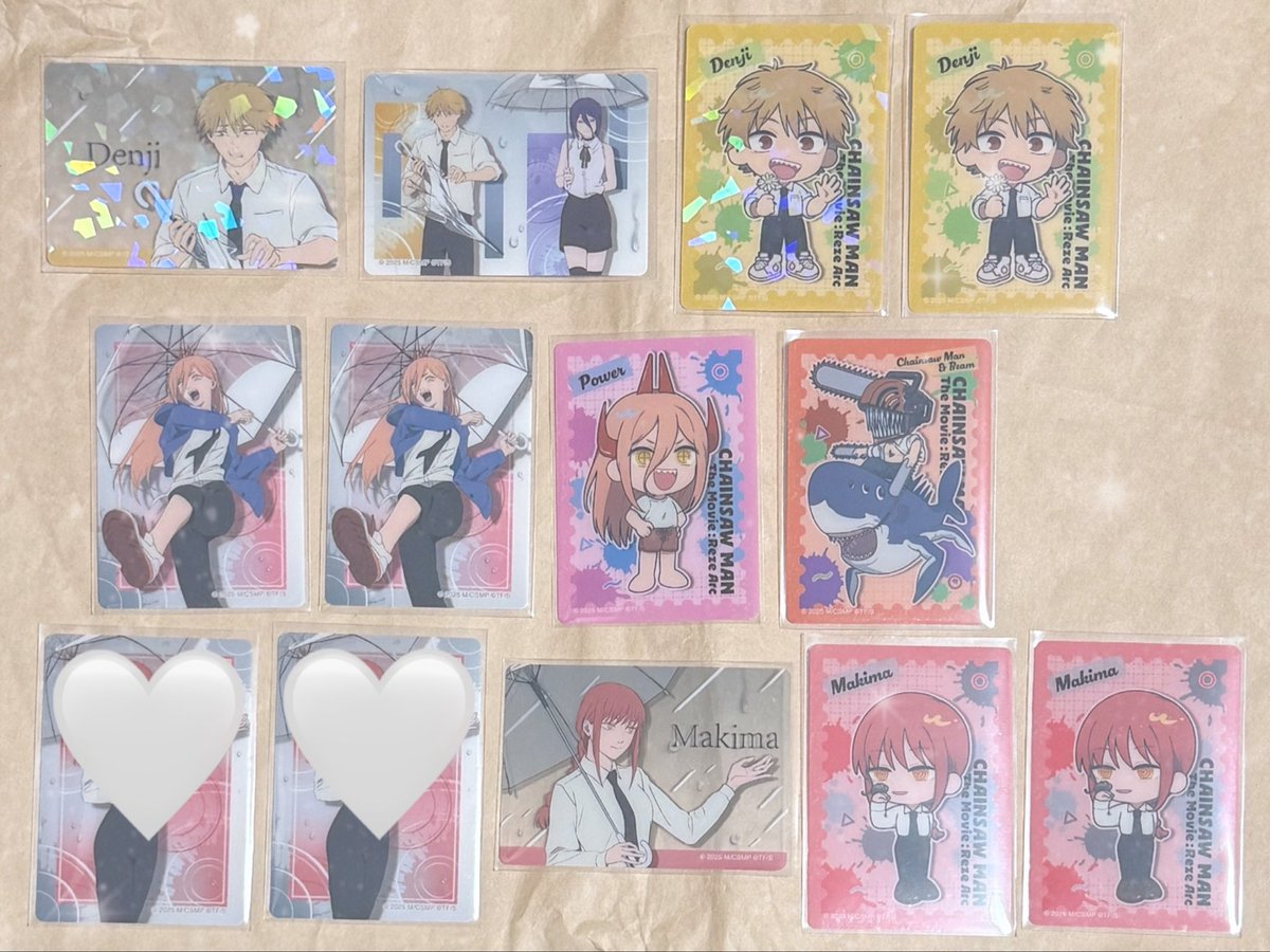 sss_axx26's tweet photo. ◆交換 チェンソーマン
with Umbrella マルイ アニメイト

譲：デンジ パワー マキマ 天使の悪魔 レゼ ビーム

求：アキ
ステッカーは引き、クリカホロは単体横優先

大阪梅田手渡し
クリアカードは初期スレあります
条件の合う方いらっしゃいましたらお声がけください🙇‍♂️ https://t.co/dPuJEvwTxX