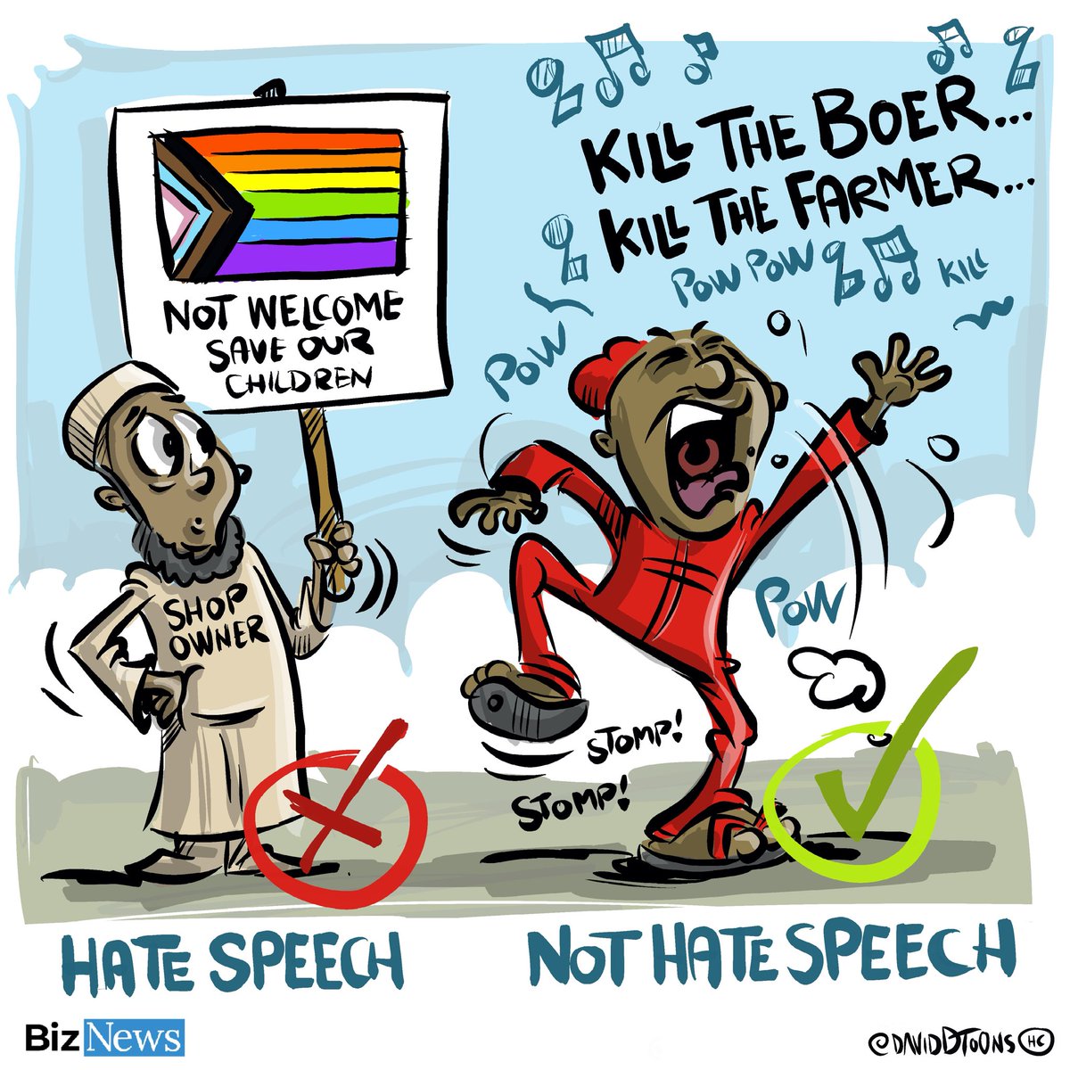 DavidDToons's tweet photo. Consistency is not a requirement, apparently.

@BizNewsCOM 

#DavidDToons #EditorialCartoon #HateSpeech #FreeSpeech #SouthAfrica https://t.co/p9e4wl8uV5