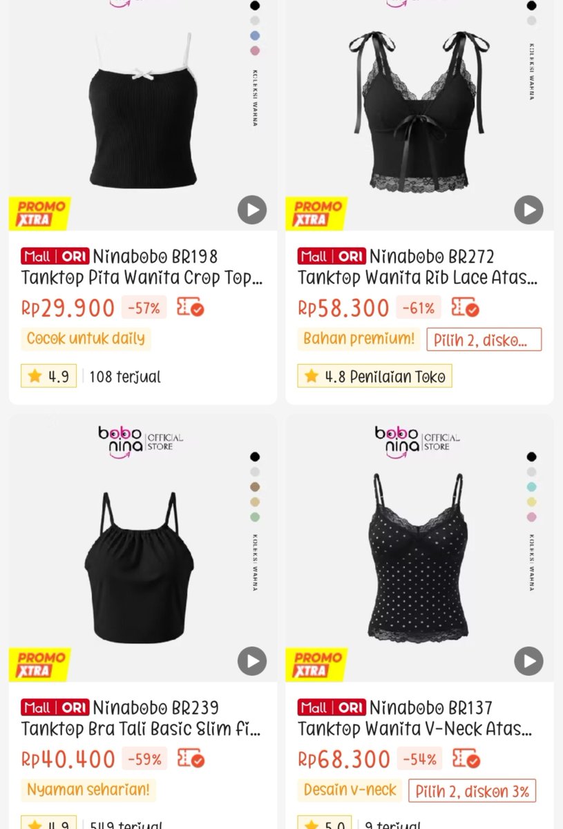 noeeeraa's tweet photo. GUA BENCI BANGET SAMA TOKO INI 😭 Kenapa baru ketemu sekarang pas duit tinggal sisa-sisa?!
​Tanktop nya bener-bener segemesss itu, harganya murah tapi KUALITASNYA JUARA😭👍 https://t.co/FX9m13Mpae