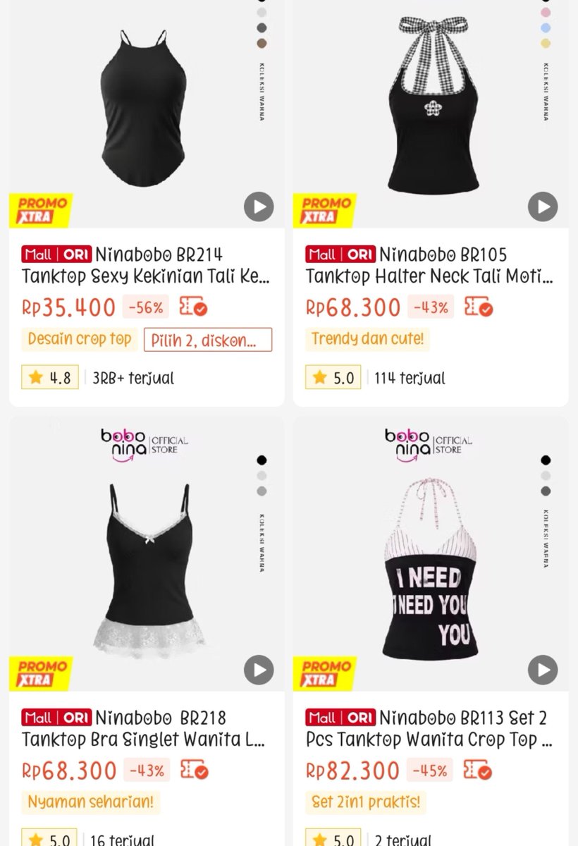 noeeeraa's tweet photo. GUA BENCI BANGET SAMA TOKO INI 😭 Kenapa baru ketemu sekarang pas duit tinggal sisa-sisa?!
​Tanktop nya bener-bener segemesss itu, harganya murah tapi KUALITASNYA JUARA😭👍 https://t.co/FX9m13Mpae
