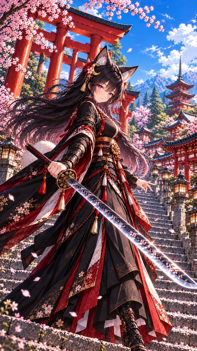 kasuga_yuri's tweet photo. ⚔️ The Kitsune Samurai — Tsukino 🦊🌸

Beneath the cherry blossoms, a fox spirit draws her blade.

Would you dare challenge her? 🌸

#AIart #AnimeArt #Kitsune #Samurai #Tsukino https://t.co/u6n0aouweu