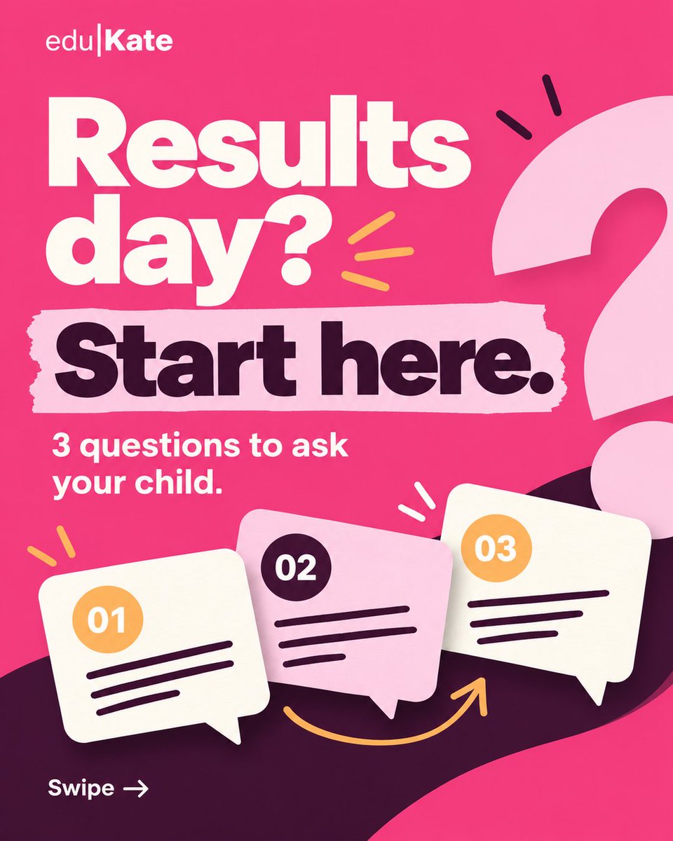 EduKateSg's tweet photo. Results can open a useful conversation about how your child learns.
Before choosing the next class or another practice paper, ask: What went well? Which difficulty keeps returning? What can you explain on your own?
Listen to the explanation and choose one manageable next step together. A strength is worth keeping; a recurring difficulty is worth understanding.
Save this for results day, or share it with someone who will be having that conversation too.
#eduKate #learningprogress #parentingtips