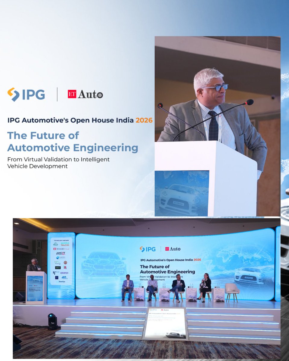 ETAuto's tweet photo. At IPG Automotive Open House India, industry leaders come together for an engaging panel discussion on "Preparing for the Next Decade of Automotive Engineering," 

Know More: https://t.co/wyLbdEw2BO

#ETAutoIPGOH #IPGAutomotive #AutomotiveEngineering https://t.co/qQgfhNr7Ad
