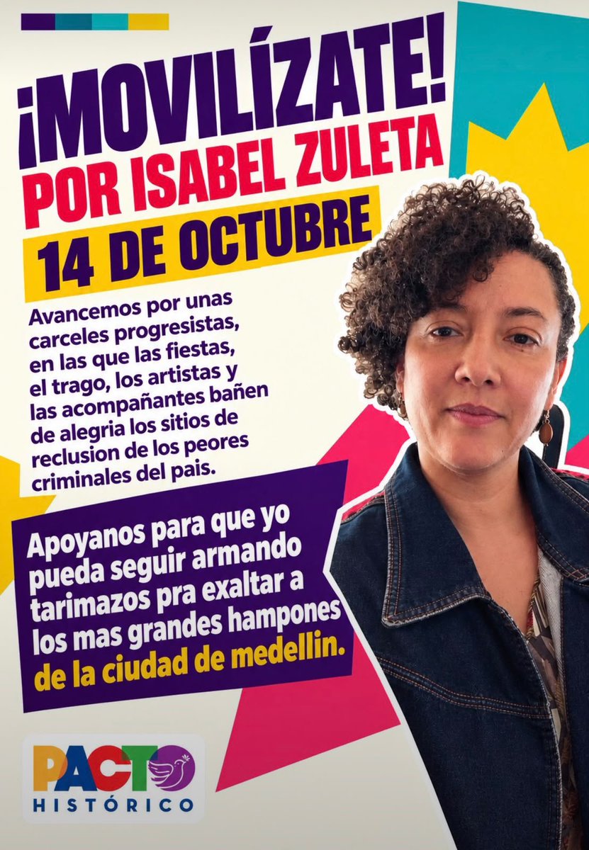 GermanRSenador's tweet photo. Movilizate por mas estudiantes como Juliana Guerrero con titulos universitarios falsificados.

Movilízate por Isabel Zuleta, por más tarimazos y para que los criminales sigan de fiesta y actuando con total impunidad. https://t.co/10In9ABUVl