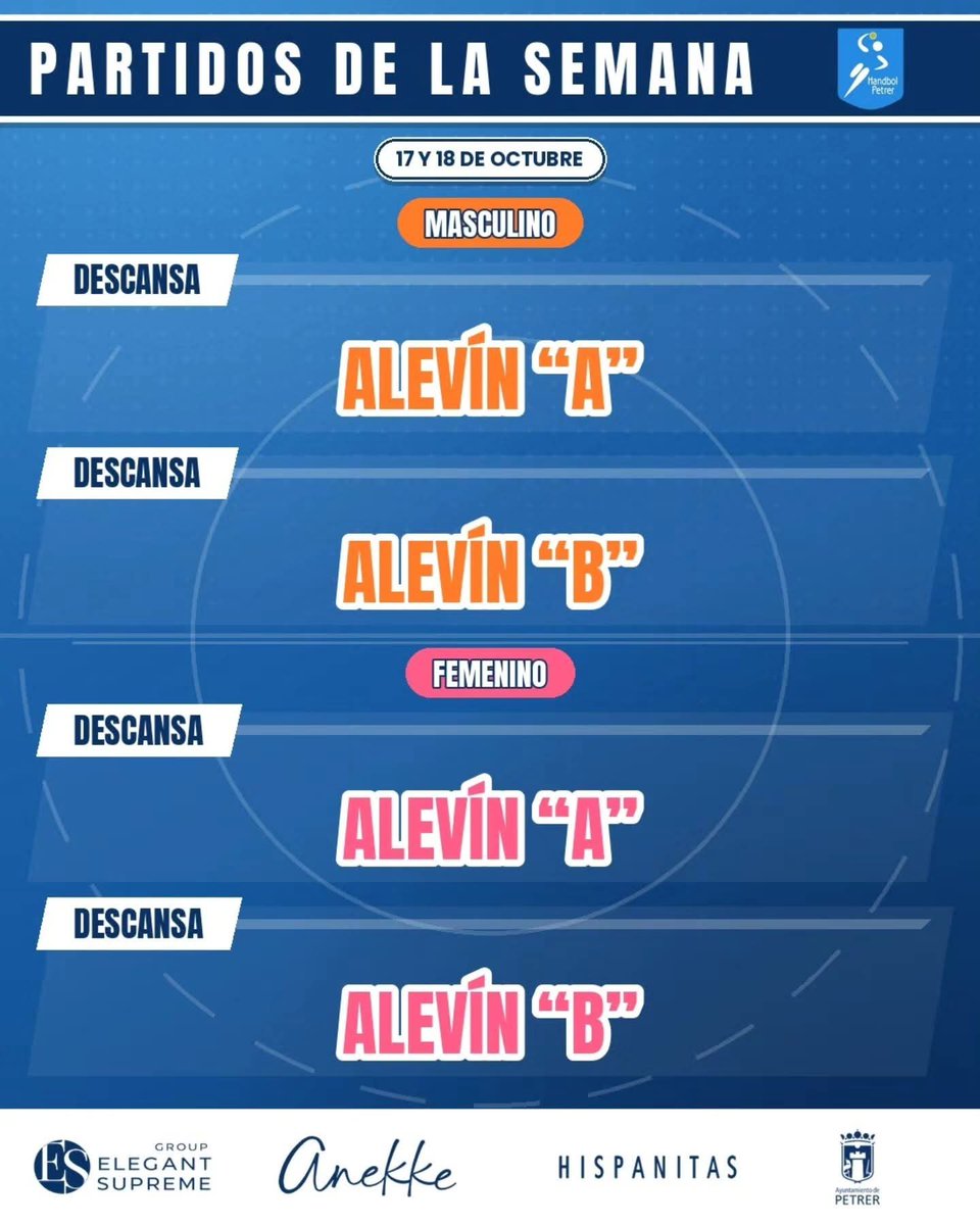 balonmanopetrer's tweet photo. 🤾♀️🤾♂️ ¡NUEVA SEMANA, NUEVOS RETOS! 💙🔥
Nuestros equipos ya están preparados para darlo todo en la pista. 💪
📅 Desliza, consulta los horarios y… ¡nos vemos en la grada animando a los nuestros! 🙌💙
IDENTIDAD. Es lo que somos. 💙
#CBMPetrer #AgendaSemanal https://t.co/TTcaGqEq04