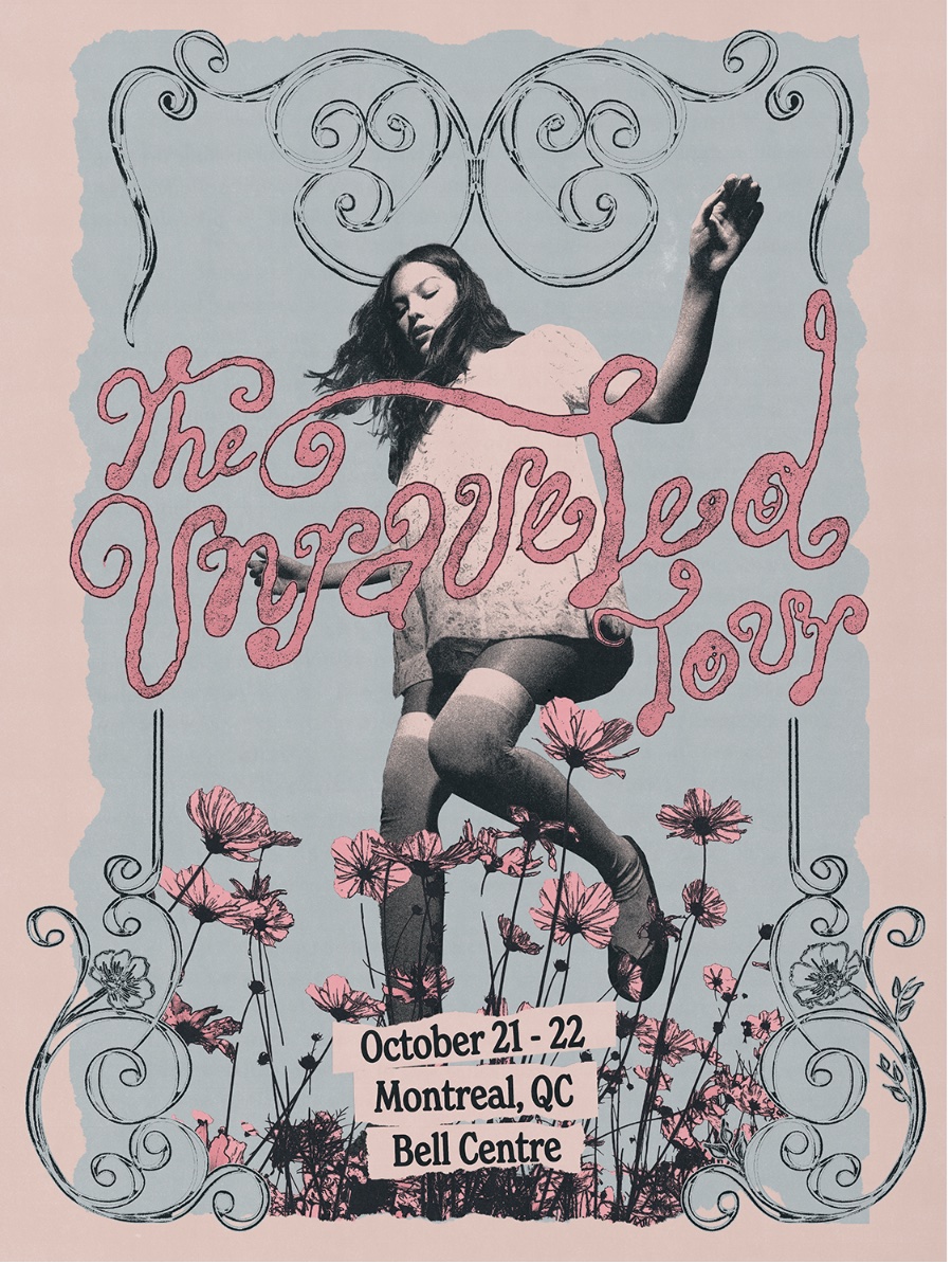 UnraveledTours's tweet photo. montreal, qc livies ✿ Centre Bell has given us a preview of the #UnraveledInMontreal tour poster!

the exclusive merch isn’t available on the official tour shop yet, but the designs and prices are listed on the Centre Bell website. 🩷 https://t.co/bKjOGF2FA9