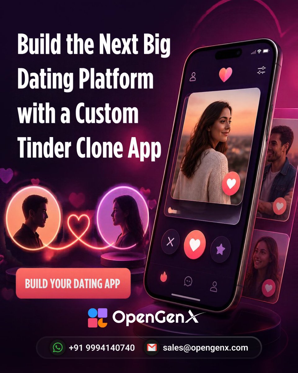 opengenx_tech's tweet photo. Build the Next Big Dating Platform! 💘

Ready to launch a dating app that connects millions? With a Custom Tinder Clone App, you get:

 Turn your idea into a thriving dating business today!
https://t.co/lmMdBbKC37

#TinderClone #DatingApp #Dating #StartupIdeas #OGX #OpenGenX https://t.co/dGgTBSw1Lc
