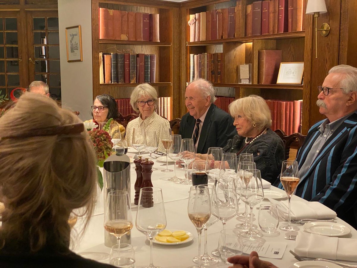 AlecMarsh's tweet photo. Had a fantastic evening hosting the literary legend Sir Alexander @McCallSmith for dinner at the @spectator last night with a table of wonderful guests - here’s a snapshot … Thanks to @SpectatorEvents and everyone for coming and making it such a blast! https://t.co/UaXqyJaPsC