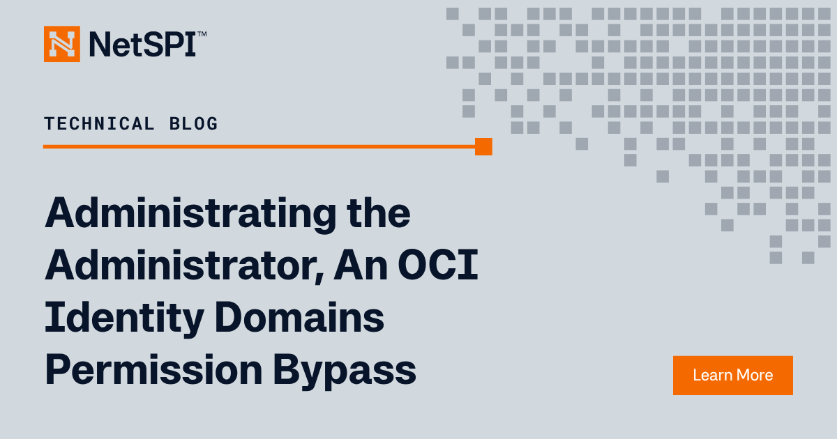 NetSPI's tweet photo. OCI blocked a User Manager from resetting an admin's password. It still let them mint API keys for that admin. Two authorization models, one gap, and a spot in Oracle's June 2026 CPU. 

Here's how it worked: https://t.co/uc45GEKtY0

#OCI #CloudSecurity https://t.co/cx1KHlqkyW