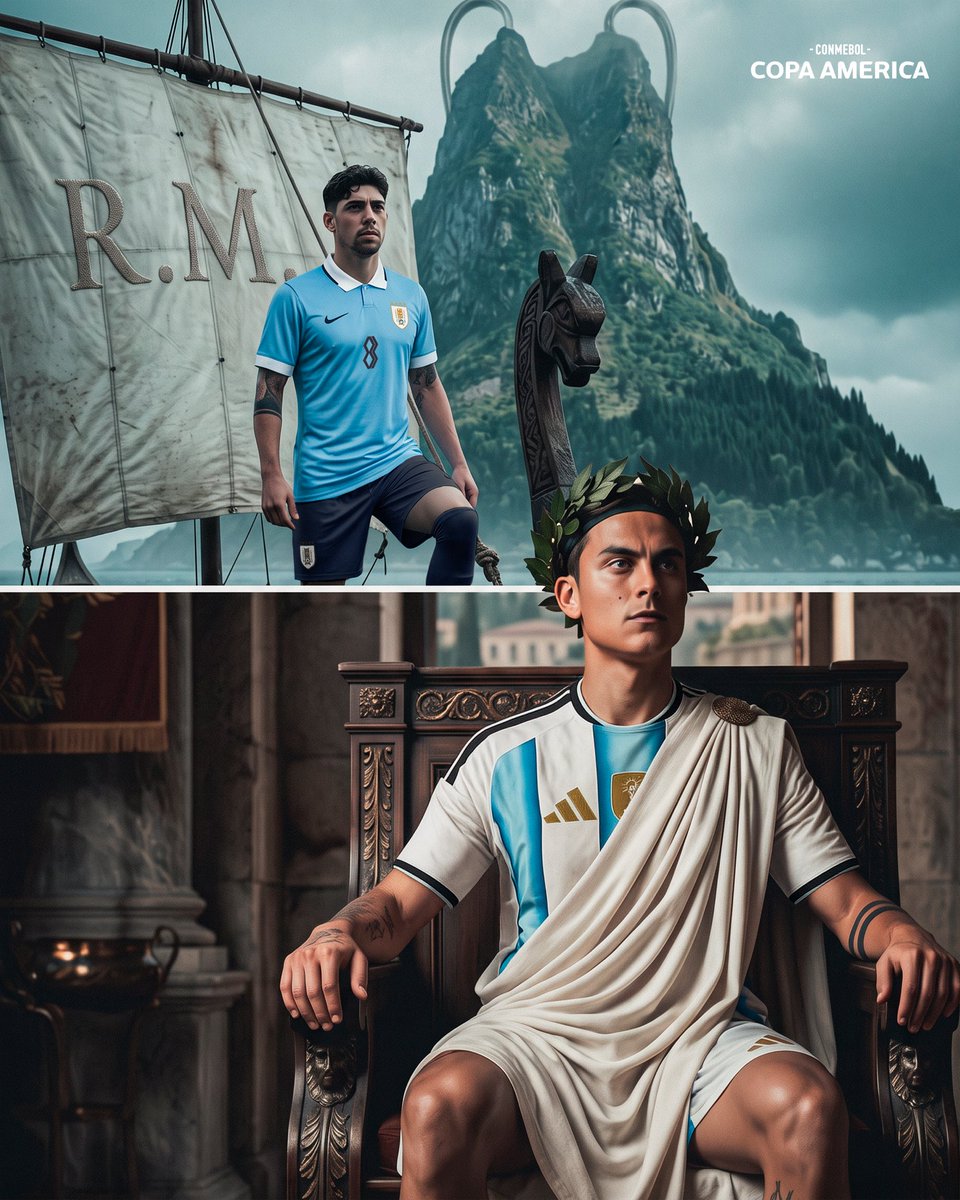 CopaAmerica's tweet photo. Roma tiene un emperador, Madrid va por la victoria ⚔️ https://t.co/8UXfehpWNY