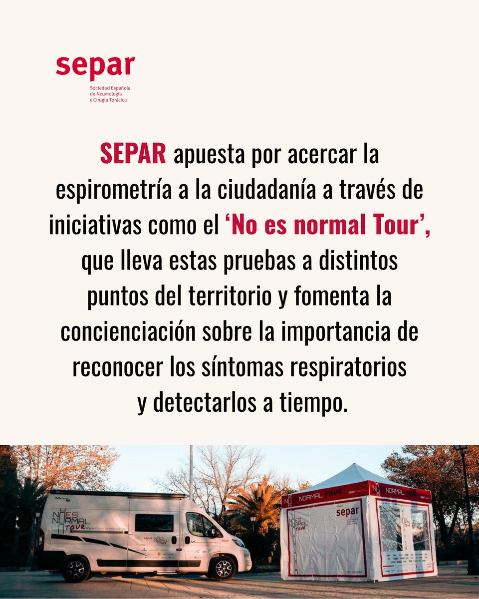 SeparRespira's tweet photo. 🫁 En el #DíaMundialDeLaEspirometría, desde #SEPAR recordamos la importancia de esta prueba para detectar enfermedades respiratorias como el asma y la EPOC.

Infografía SEPARPacientes con + información 👇
🔗 https://t.co/kJlIV8utQN

#Asma #EPOC #DiagnósticoPrecoz #NoEsNormalTour https://t.co/OIuWjICLCt