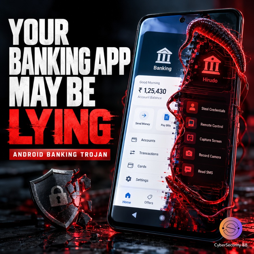 CSec88's tweet photo. Your Banking App May Not Be as Secure as You Think 

What if your banking app looks legitimate but its security checks have already been bypassed?

Full Story 👉
https://t.co/t4keMjoMFR

#CyberSecurity #AndroidSecurity #BankingTrojan #MobileSecurity #ThreatIntelligence https://t.co/lP1uD8tGuj