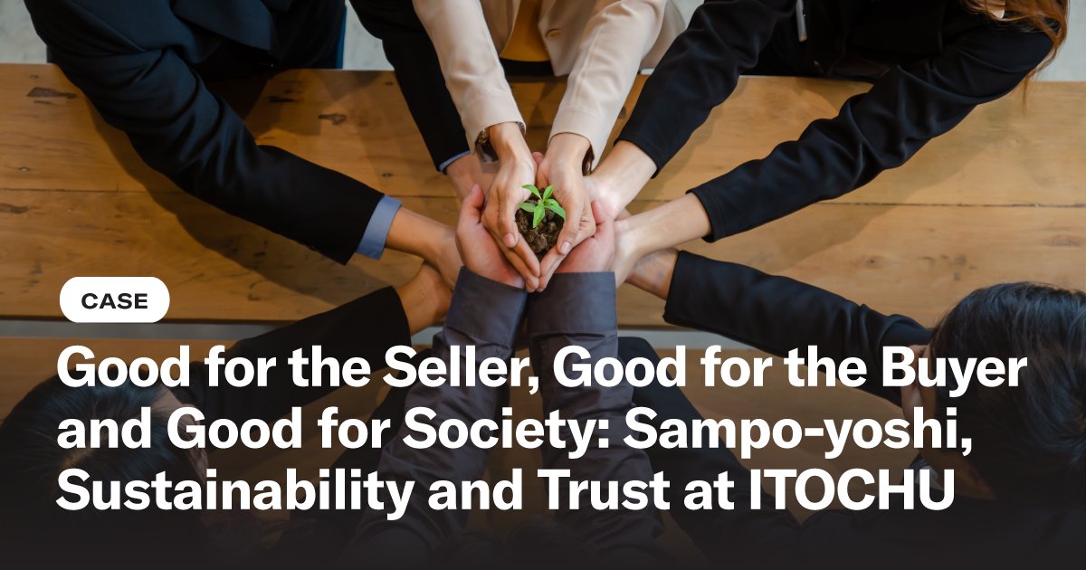 HarvardBizEdu's tweet photo. How can businesses balance long-term growth with the needs of stakeholders and society? 

This @HarvardHBS case examines how ITOCHU applies its founding philosophy of Sampo-yoshi across its eight global trading businesses: https://t.co/lXqgO4YpKR

#HBS #CaseStudy #HigherEd https://t.co/Uq9j0XwKmP