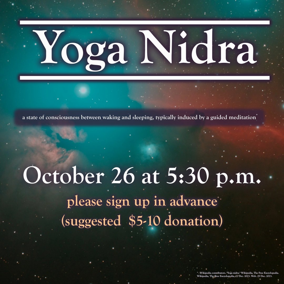 MadisonPL's tweet photo. Enjoy deep relaxation with gentle yoga &amp; Nidra meditation led by Jessica Gilronan Waving Pines Yoga. Bring a mat &amp; blanket. Classes by donation $5-$10. Sign-up https://t.co/McfIqTfns1 https://t.co/oWUSuOxMrk
