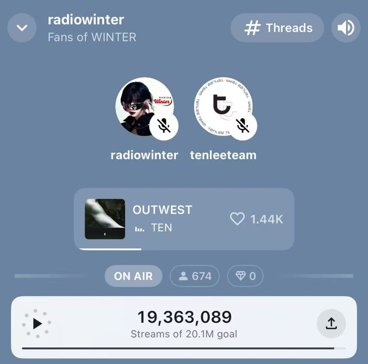 RADIOWINTERSH's tweet photo. 𝙒𝙄𝙉𝙏𝙀𝙍 𝙓 𝙏𝙀𝙉 𝙎𝙏𝘼𝙏𝙄𝙊𝙉𝙃𝙀𝘼𝘿 𝘾𝙊𝙇𝙇𝘼𝘽 🚀

Hi, Team WINTER!
Our collab party with @tenlee_team has started now! 🥳

Join us here 👇
📌 https://t.co/qKpadjk7fF

See you there! 👋✨

#WINTERxTEN https://t.co/egLvLErUhd