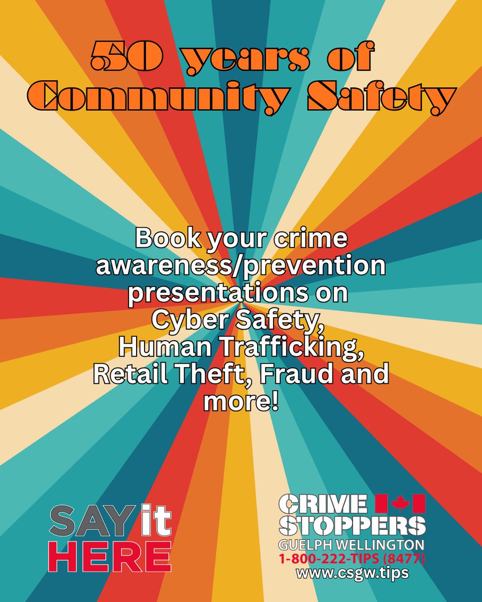 CSGWtips's tweet photo. Learn more about #CommunitySafety with a #CSGW presentation on #FraudPrevention, #CyberSafety, #HumanTrafficking awareness, and more!

https://t.co/5kLjkZ75qX "Contact Us" to book your free presentation! https://t.co/JXCLOOeQ2a