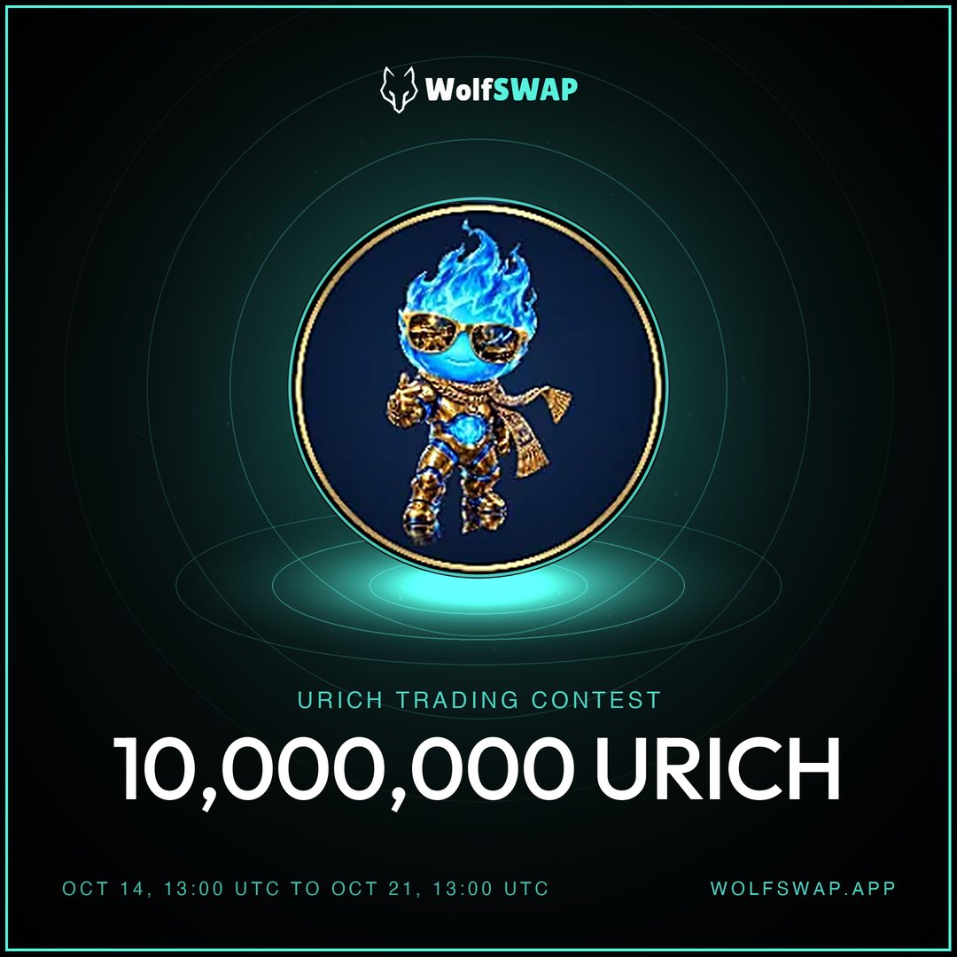 wolfswapdotapp's tweet photo. 10,000,000 $URICH (≈$77) up for grabs w/ @UltraRich_Cro!

Trade $URICH on WolfSWAP and race for TOP 3 by volume with Mystery Box chances on $10+ trades and 2x Season points

LIVE NOW (Ends Oct 21): https://t.co/kmhmn5JLpQ https://t.co/pRWmN9gnzz