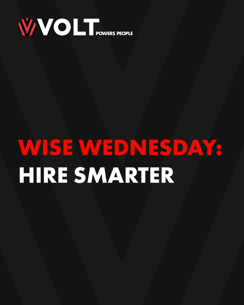 VoltWorkforce's tweet photo. Great teams don’t happen by chance. Build a workforce ready for what’s next with Volt’s recruiting, and workforce solutions.
Discover more: https://t.co/TUcxu3g26N
#WiseWednesday #Volt #WorkforceSolutions #Recruiting https://t.co/DMBXbPYzbA