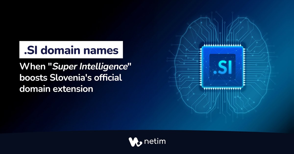 Netim_com's tweet photo. .SI domain names: a passing trend or a real opportunity for your brand?

At the end of September, the US administration decided to replace “AI” with “SI”, short for “Super Intelligence”, in its official communications. Two letters that also happen to be Slovenia’s official domain extension.

➡️ The result? More than 44,000 .SI domain names registered in September, compared with around 3,500 in August.

In our article, we take a closer look at:
🔎 The context behind this announcement
📈 The evolution of .SI registrations
🤖 The parallels with .AI, .IO and .TV
🛡️ The benefits of .SI for protecting your brand

👉 https://t.co/0YRH6Fmtwn

#DomainName #SuperIntelligence #ArtificialIntelligence #SI #AI