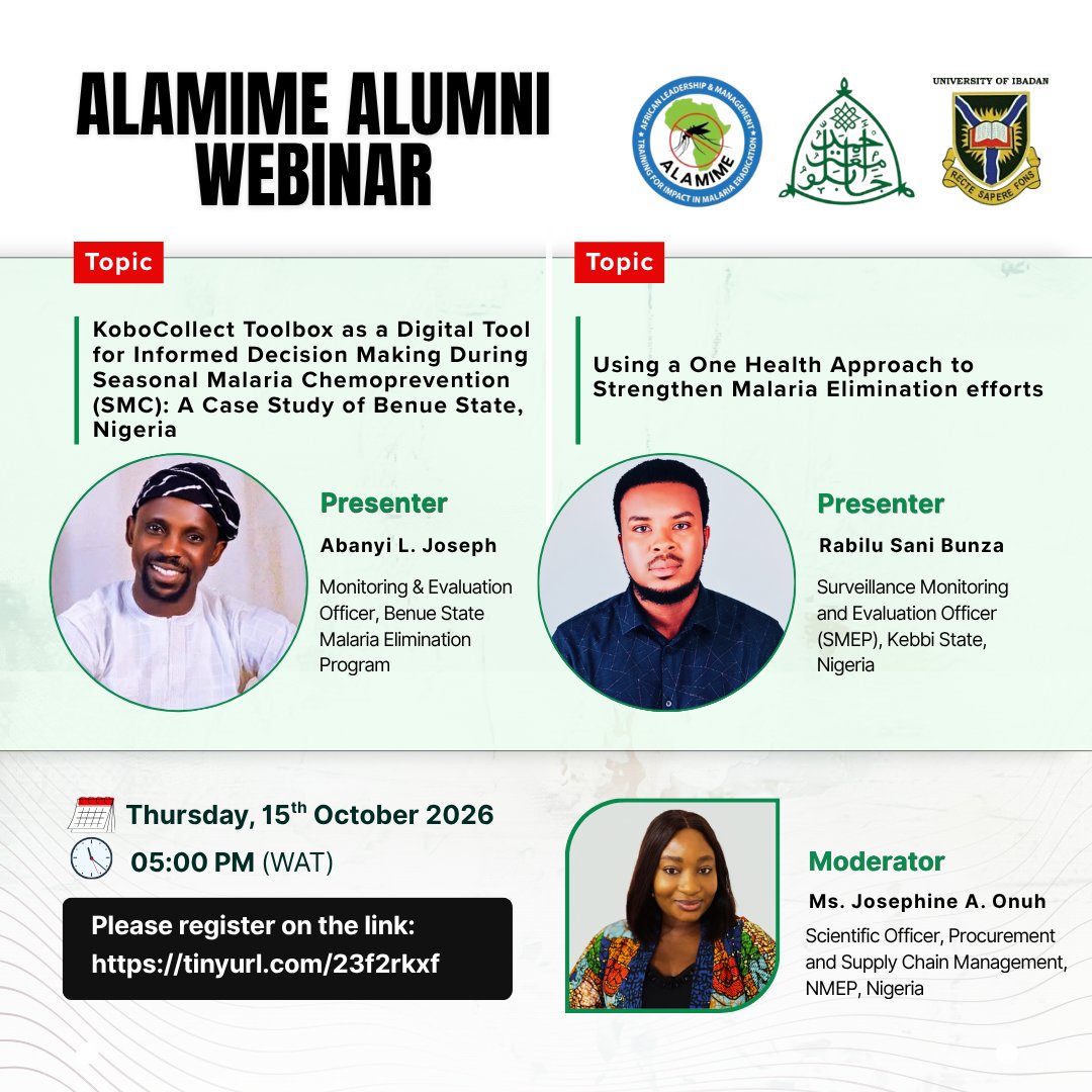 ALAMIMEprogram's tweet photo. Happening Tomorrow | October 2026 Alumni Webinar for Nigeria

🗓️ Thursday, 15 October 2026
🕔 05:00 p.m. (WAT)/ 07:00 p.m. (EAT)/ 04:00 p.m. (GMT)

🖇️ https://t.co/FZKkHCLz59

Details 👇 https://t.co/6hnuIbYy3K