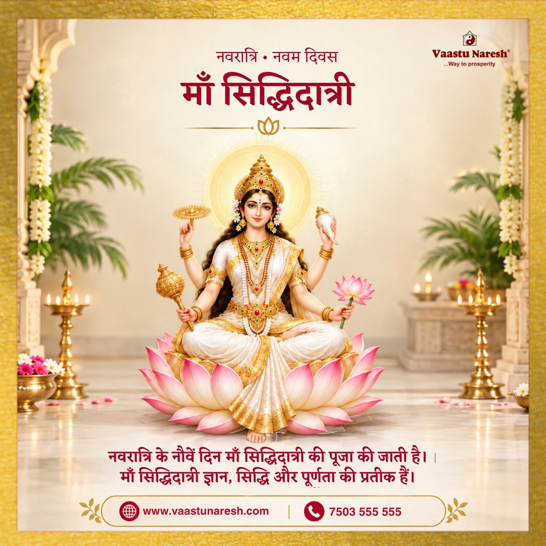 vaastunaresh1's tweet photo. 🌸 नवरात्रि का नौवाँ दिन—माँ सिद्धिदात्री को नमन! 🙏
ज्ञान, सिद्धि और पूर्णता की प्रतीक माँ सिद्धिदात्री की कृपा से आपके शुभ संकल्प पूरे हों और जीवन में सुख, शांति व समृद्धि बनी रहे।
📞 Contact: 7503555555
#माँसिद्धिदात्री #MaaSiddhidatri #NavratriDay9 #MahaNavami #VaastuNaresh https://t.co/c1FOt9LOua