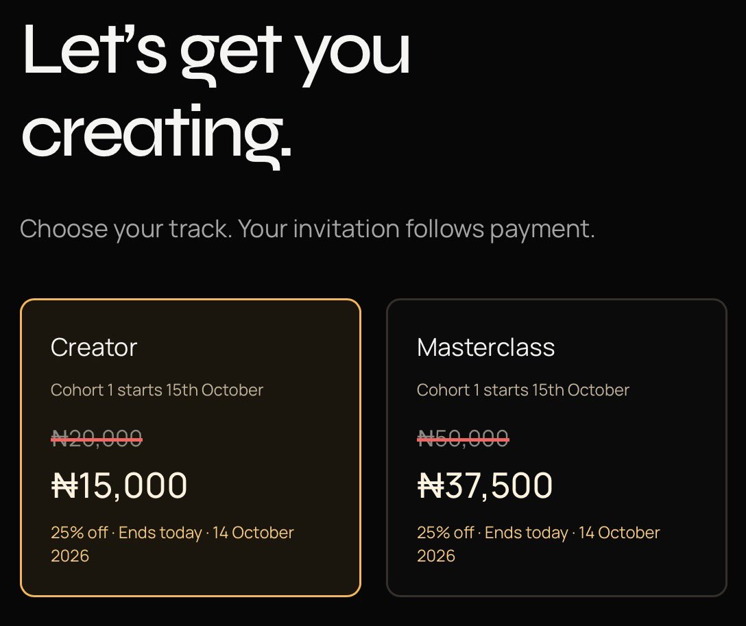 CallMeAlgy's tweet photo. gm my frens,

i’m starting my first AI class tomorrow, and i believe it’s going to be an amazing experience.

btw, the 25% discount ends today, so if you’ve been thinking about enrolling, this is your last chance to get in at the discounted price.

might not be as active here for a while too. i’ve decided to take a break from contests & bounties.

despite the effort i’ve been putting in, things haven’t been as favorable lately.

but hey, i still believe this month has its own blessings waiting for me.

time to focus on other things & keep building.

let’s go win. 

(link in the comments)
