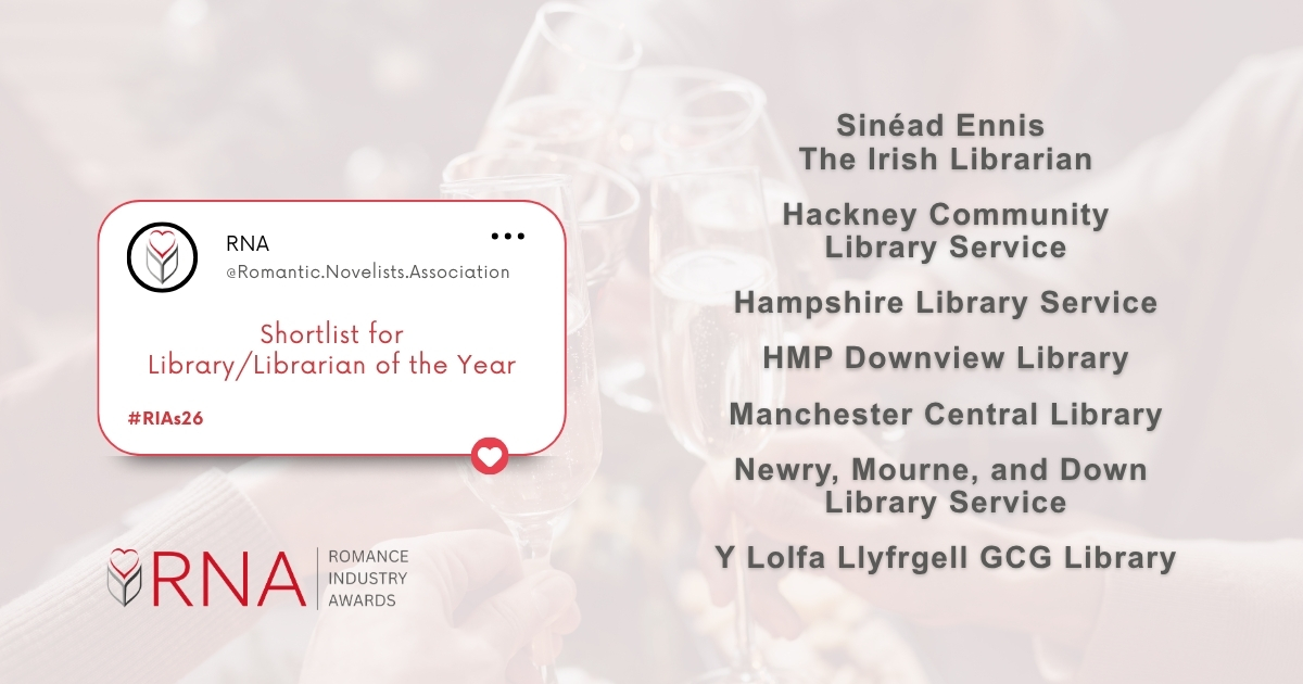 RNAtweets's tweet photo. Congratulations to the shortlist for the 2026 Romance Industry Awards #RIAs26

Thank you to the librarians and the libraries for bringing books to readers! 
Come celebrate with us at the awards lunch ceremony on Wed, 4th of November. More info 👇
https://t.co/XDZWv6UXtW https://t.co/95uYCbmxpU
