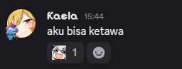 kaelakovalskia's tweet photo. i was discussing a project with mchan until there's a moment that mchan said "we can dub your laugh because its silent". 

 i said "i can laugh". 
mchan: (react with Zeta's lol emoji)

🆒story bro https://t.co/VexJRbO6oj