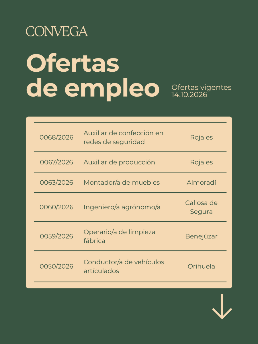 convega_com's tweet photo. 🌐 Entra en nuestra web e infórmate de las ofertas vigentes: https://t.co/nNtcjrFAsk
#Convega #Labora #vegabajadelsegura #Ofertas https://t.co/DdYQZz2VQ4
