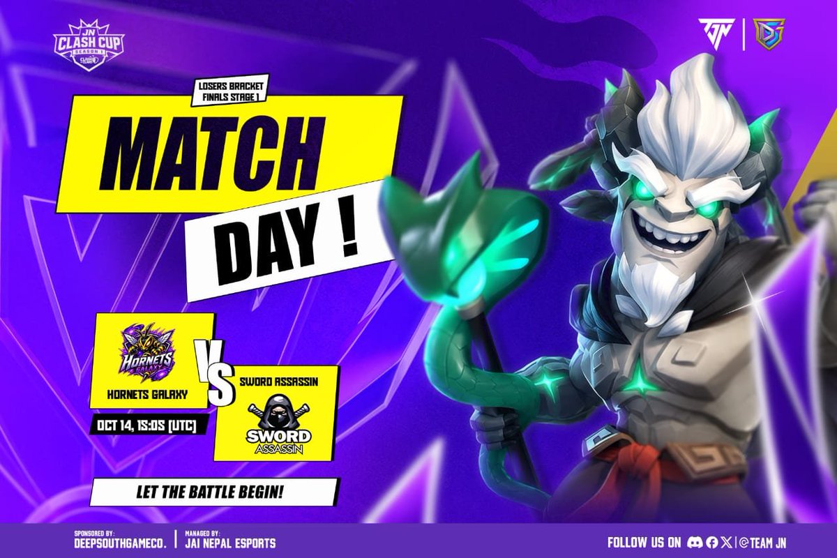 HornetsGalaxy's tweet photo. 🐝 MATCH DAY — LOWER BRACKET FINAL 1 🔥

The stakes are high, and there's no room for mistakes! ⚔️ 🐝

🏆 JN CLASH CUP
⚔️ HORNETS GALAXY vs @SwordAss_COC

🔥 One step away from the Grand Final!

TIME TO FIGHT FOR OUR SPOT! 🐝🔥

#HornetsGalaxy #JNClashCup #ClashOfClans #Esports https://t.co/NcF0QzrOB0