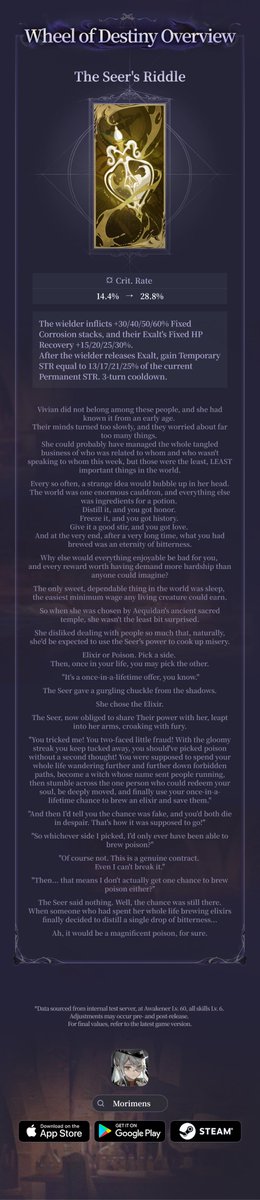 MorimensOfcl's tweet photo. Morimens┊V2.6.2 Vivian✦Awakener & Wheel of Destiny Introduction

#Morimens #Vivian