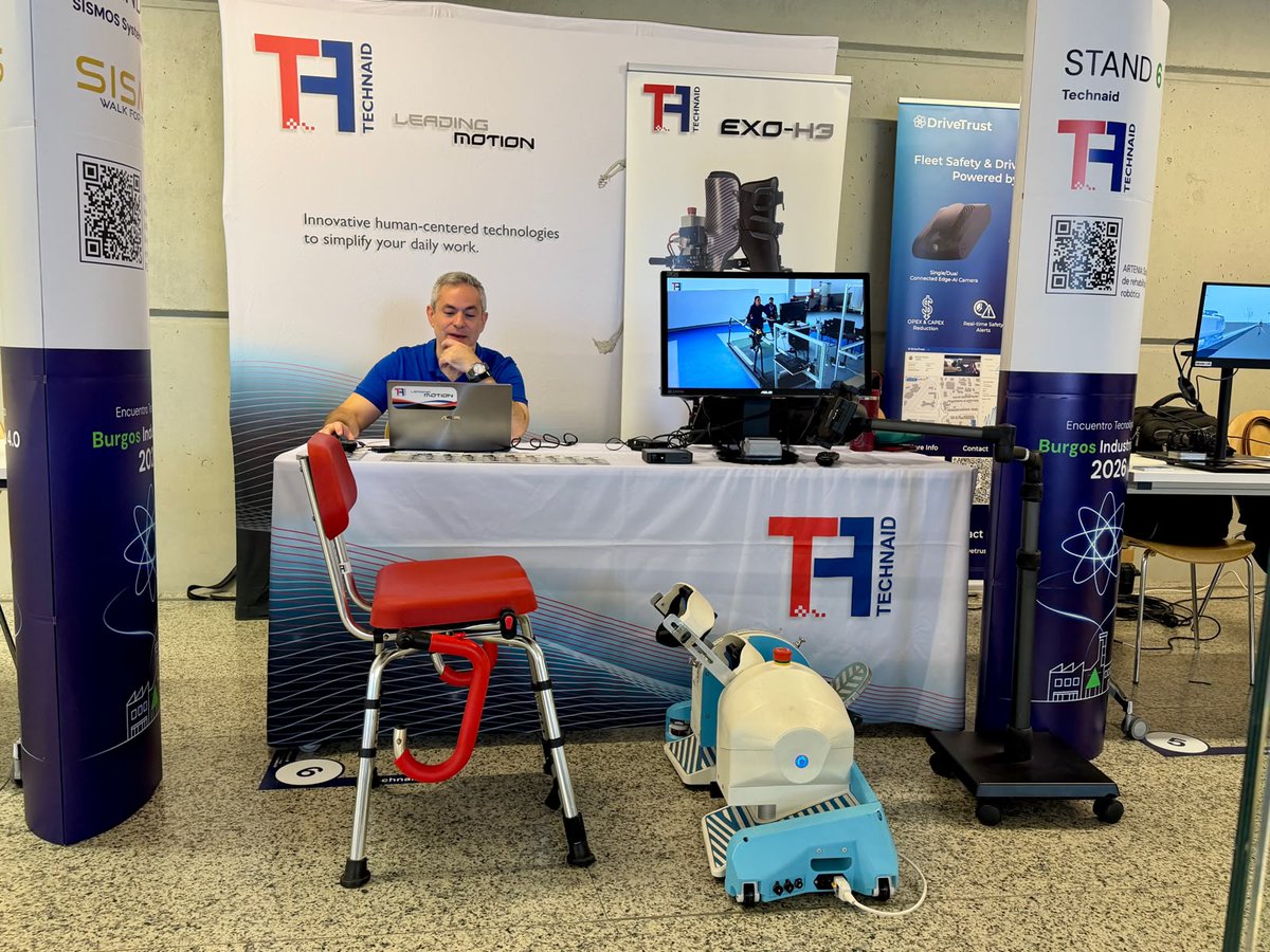Technaid's tweet photo. We’re at the Burgos Industry 4.0 Technology Meeting 2026! 🤖

Stop by stand 6 to see how Technaid’s human-centred technologies are helping make everyday work easier.

We’d love to tell you more—come say hello!

#Technaid #Industry40 #Burgos #Innovation https://t.co/9vWpwUiqal