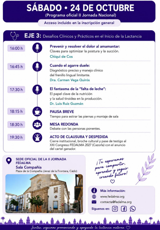 FEDALMA_lm's tweet photo. PROGRAMA DE LA II JORNADA NACIONAL FEDALMA

🗓 23 y 24 de Octubre de 2026 . Sala Compañía, Jerez de la Frontera (Cádiz).

🤩Últimos días de inscripciones. ¡No te lo puedes perder!

📣https://t.co/HFjWXjz5vN https://t.co/YIdYjYERtR