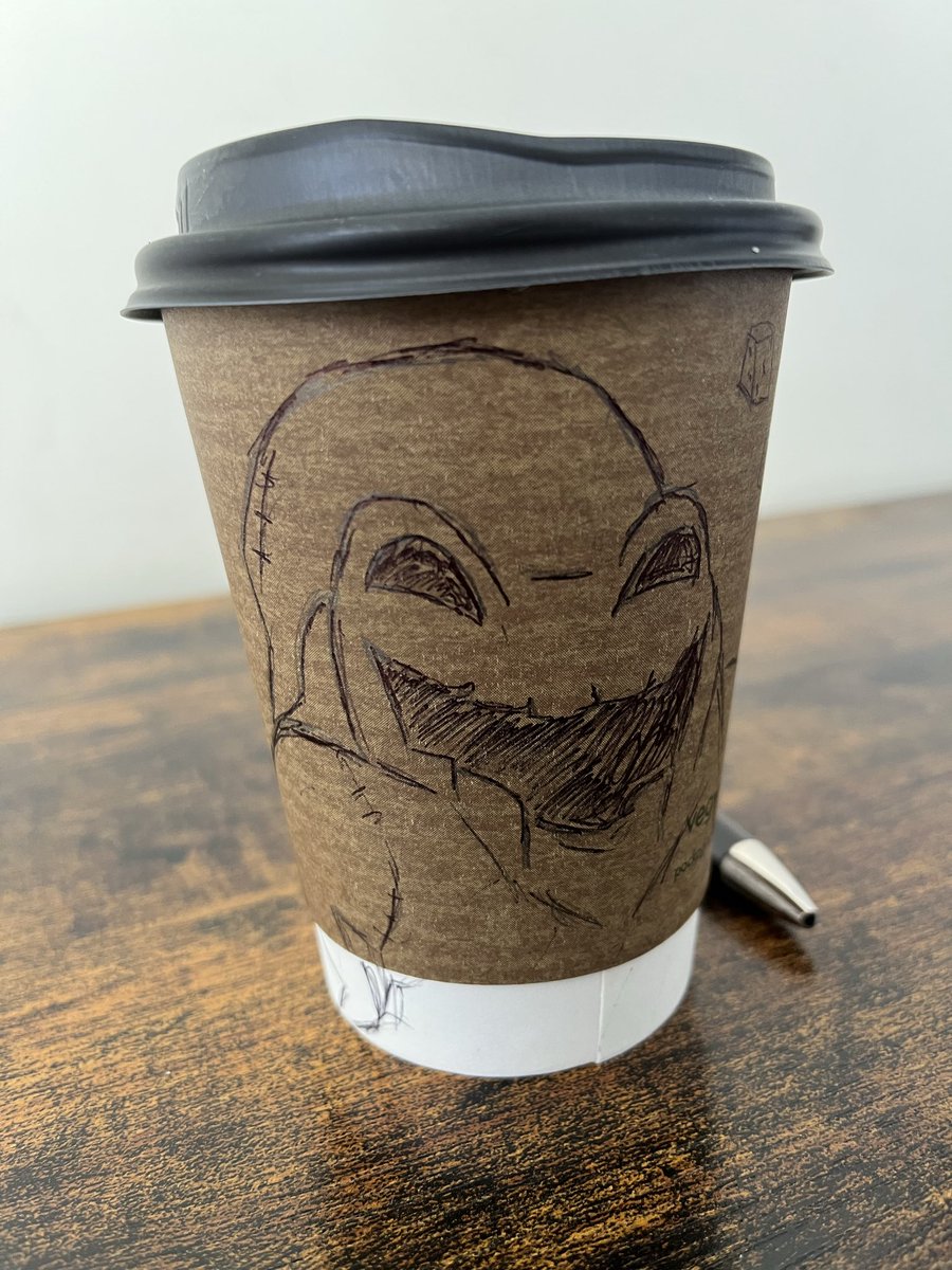 LegendHeroBen's tweet photo. Doodle drawing of the day is Oogie Boogie (Nightmare Before Christmas) #coffeecupart #doodledrawing #halloween #nightmarebeforechristmas #supportlocalbusiness https://t.co/GMMstgTyBM