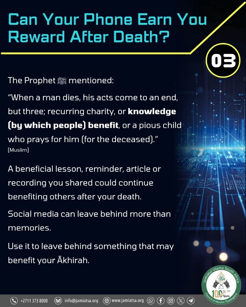 Jamiatsa's tweet photo. Digital Legacy | Ensure that what is left behind benefits your eternal account as Ṣadaqah Jāriyah https://t.co/CZ1WIWPdjO