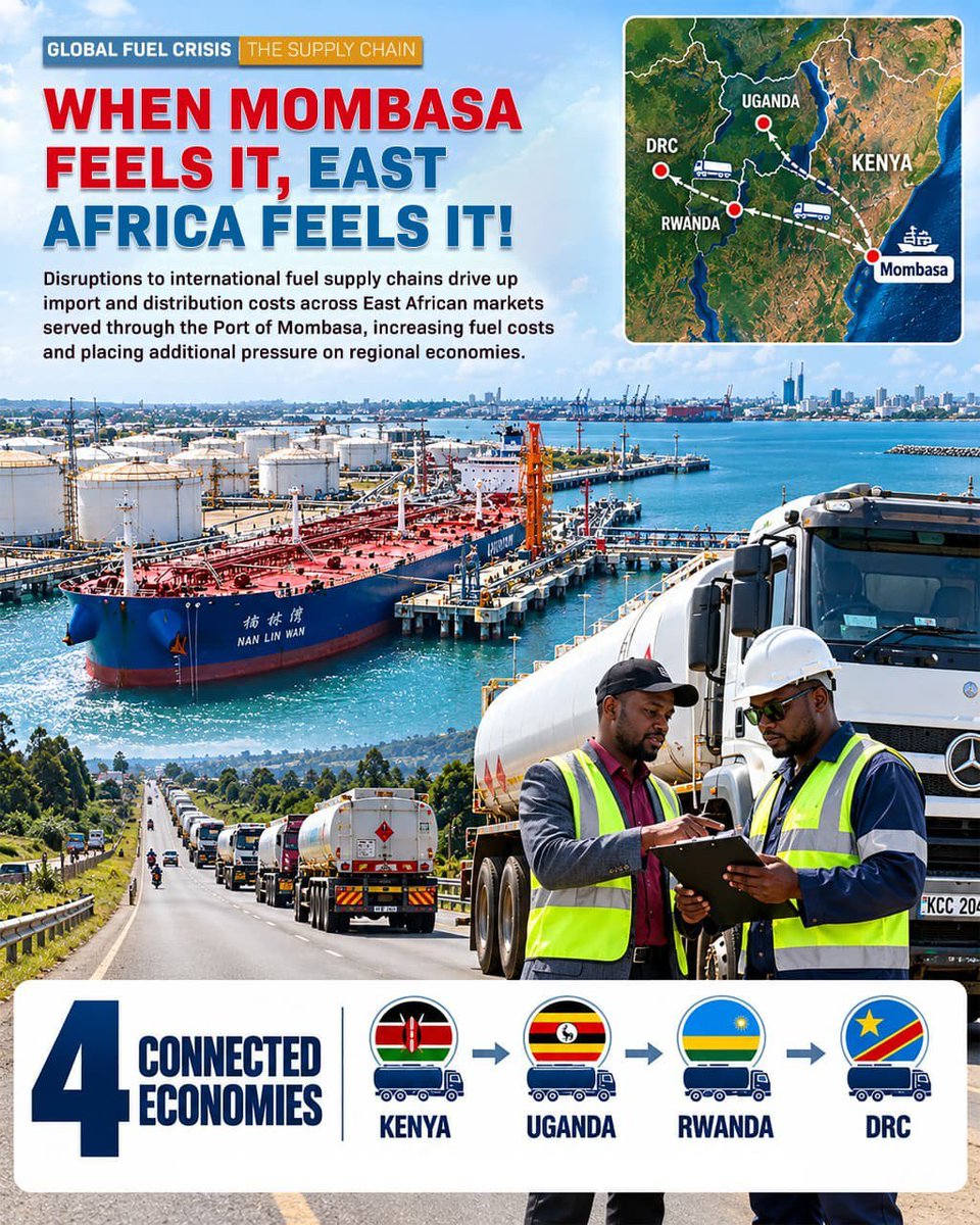 CopyThatKE's tweet photo. Its unfortunate that Red Sea attacks, disrupted oil supplies and global tensions are finding its way into East African pockets https://t.co/659LxjCHOw