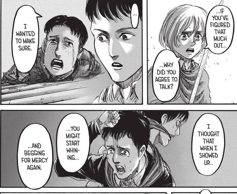 beruue's tweet photo. @ArtBeatriz in fact, a crucial aspect of bertholdt’s character is that he denies himself the same humanity and victimhood that he extends to others. his relationship with his agency is far more complicated than a reading that treats him as an inherently cruel perpetrator can accommodate https://t.co/8WKH9WDCmg