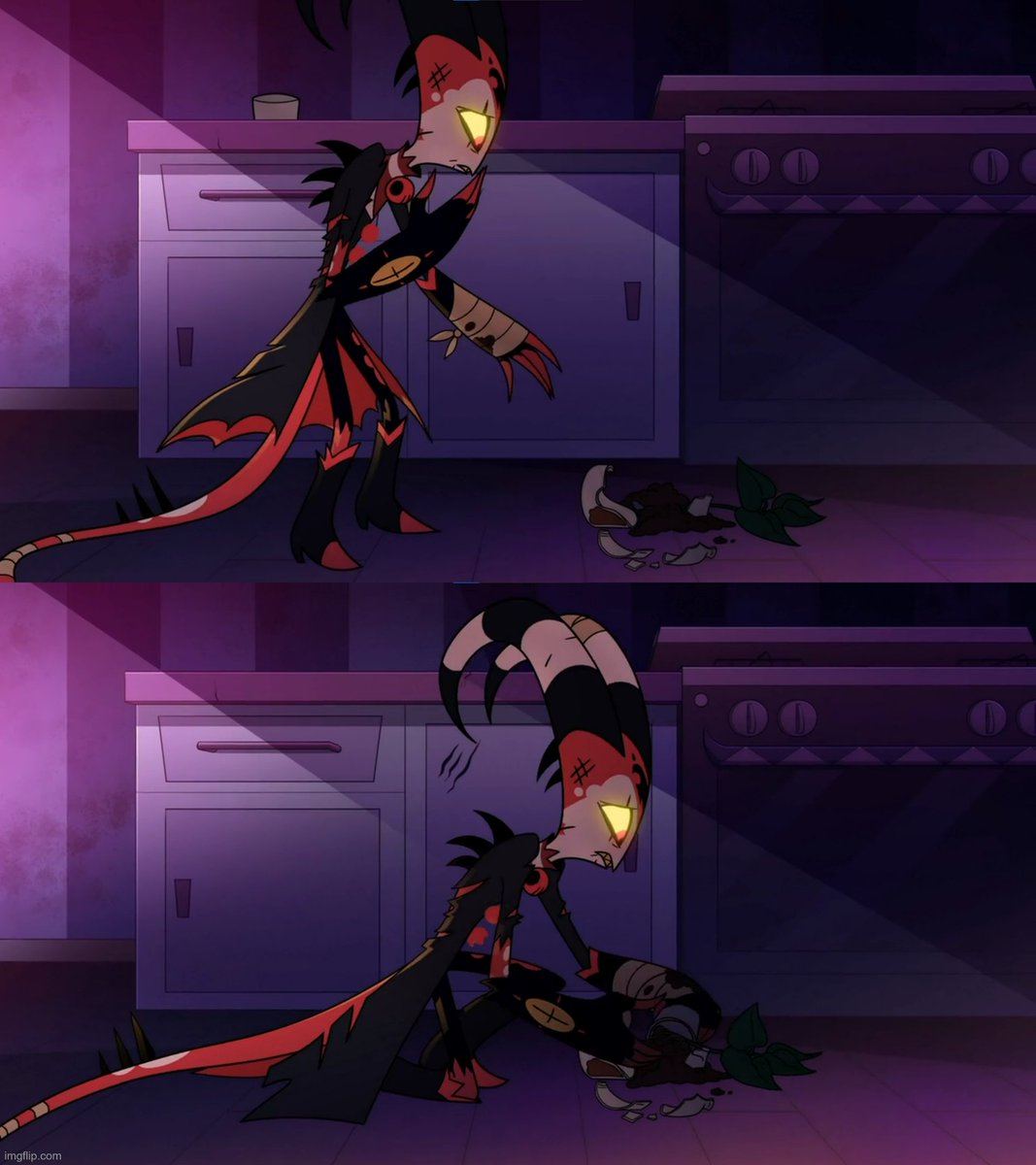 _Choco_torta's tweet photo. Even wounded and with his heart shattered, he was still worried about having broken the gift he brought to Stolas 😭
#HelluvaBoss #Hellaverse #Blitzø https://t.co/hPKepZB2VL