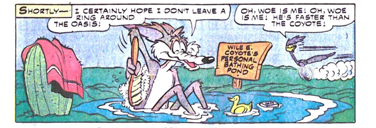 IDanaey's tweet photo. @dumbkokito Hay un cómic donde finge ser perseguido por Lucas y insinuando que es mejor depredador que Wile E para ponerlo celoso https://t.co/HRyHMbk5ix