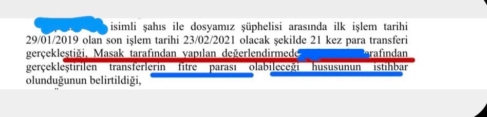 SennAbdulkadir's tweet photo. Başta inanmadım ama gerçekmiş.

"Yardım" amacı ile para transferi yapan şahsa MASAK inceleme yapıyor. Yapılan incelemede açıklamada "İnfak" (Bakara 261) yazdığı için gerye dönük diğer banka hareketleri incelenince;

Tutulan rapora "Fitre" parası olma ihtmali bir suç gibi ele alınıyor..