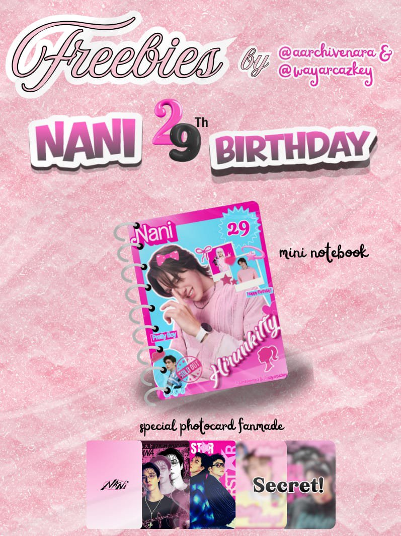wayarcazkey's tweet photo. 🎀 FREEBIES NANI BIRTHDAY 🎀
by @aarchivenara &amp; @wayarcazkey

📅 1 November 2026
📍 Riase Cafe — Nani Birthday Event #MYNANIGUEH 

౨ৎ RT &amp; like this tweet
౨ৎ come say hi to us! 
౨ৎ limited qty❗
౨ৎ dont sell or throw it! 

open for trade
if u get one, don't forget to tag us! >< https://t.co/fD0ZXJDEiU